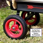 Flexible Flyer All-Terrain Steel & Wood Wagon. Extra-Long Handle, Black & Red from Driveway Games