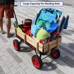 Flexible Flyer All-Terrain Steel & Wood Wagon. Extra-Long Handle, Black & Red from Driveway Games