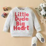 Toddler Baby Boy Girl Valentine 's Day Sweatshirt Colorful Heart Pullover Shirt Tops Outfits Clothes Coming Home Outfits Grey by Generic