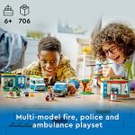 LEGO City Emergency Vehicles HQ 60371, Fire Rescue Helicopter Toy Set, Ambulance, Motorbike and Police Car Toys, Gift for Kids, Boys & Girls Age 6 Plus from LEGO