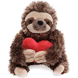Bearington Lil' Simon Love Plush Sloth Stuffed Animal with Heart, 6.5 Inches from Bearington Collection