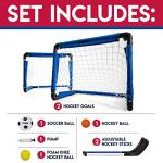 Franklin Sports Indoor Mini Goal Sports Set - 3 in 1 Kids Indoor Goal Set - Indoor Mini Floor Hockey, Knee Hockey, and Mini Soccer Set for Kids from Franklin Sports