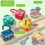 Junyobee Montessori Educational Learning Games Toy - Toddlers Activities Busy Boards Cars - Fine Motor Skills Toys for Baby 18 Months Age 1 2 3 One Two Year Old Kids Boys Girls Gifts from shenzhen chengzhi kejiao youxian gongsi