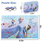 LELEMON Disney Frozen Puzzles in a Metal Box for Kid Ages 4-8 60 Pieces Glitter Princess Elsa Jigsaw Puzzle with Olaf for Children Girls Cartoon Learning Educational Puzzles Authorized by Disney by LELEMON