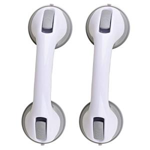 2 Pack Grab Bars for Bathroom, Shower Handle, Handicap Grab Bars, Shower Grab Bar, Good Grip & Suction Heavy Duty Safety Support Non Slip Tool-Free Installation - ONLY for Tiles Glass & Hard Plastic by ZALIK