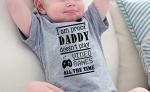 Loveternal I'm Proof Onesie Daddy Doesn't Play Video Games All The Time Baby Boys Girls Romper 0-3 Months Infant Clothing Short Sleeve Gray Gender Neutral Cotton Pajamas Jumpsuit 0-3 Months Clothes by 