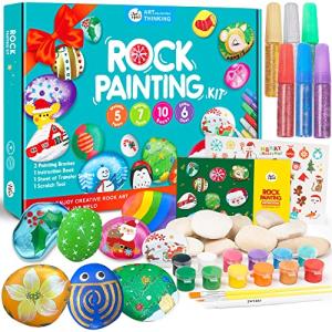 Jar Melo Rock Painting Kit; Holiday Kids Craft Rock Art, Rocks for Painting, Arts and Crafts Kit for Kids, Art Supplies for Painting Rocks, Birthday or Holiday Gift from NINGBO GUDONG CREATIVITY TECHNOLOGY CO.,LTD