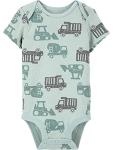 Simple Joys by Carter's Unisex Babies' Short-Sleeve Bodysuit, Pack of 6, Bear/Stripe/Construction, 18 Months by Carter's Simple Joys - Private Label