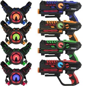 ArmoGear Laser Tag â Laser Tag Guns with Vests Set of 4 â Multi Player Lazer Tag Set for Kids Toy for Teen Boys & Girls â Outdoor Game for Kids, Adults and Family â Ages 8+ by NessToy