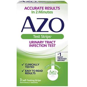 AZO Urinary Tract Infection (UTI) Test Strips, Accurate Results in 2 Minutes, Clinically Tested, Easy to Read Results, Clean Grip Handle, #1 Most Trusted Brand, 3 Count by AZO