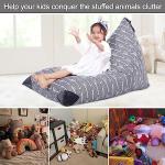 Jorbest Stuffed Animal Storage Bean Bag Chair for Kids and Adults. Premium Canvas Stuffie Seat - Cover ONLY ( Grey with White Arrows 200L/52 Gal ) by Jorbest