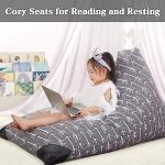 Jorbest Stuffed Animal Storage Bean Bag Chair for Kids and Adults. Premium Canvas Stuffie Seat - Cover ONLY ( Grey with White Arrows 200L/52 Gal ) by Jorbest