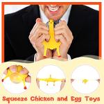 6 Pieces Funny Toys Novelty Chicken and Eggs Stress Relieve Toys Venting Anger Rubber Chicken Laying Egg Chicken Toys Funny Rubber Chicken Keychain for Releasing Stress from Civaner