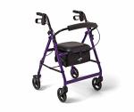 Medline Aluminum Rollator Walker with Seat, Folding Mobility Rolling Walker has 6 inch Wheels, Purple from Medline Industries Healthcare