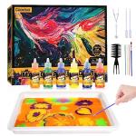 Water Marbling Paint for Kids - Arts and Crafts for Girls & Boys Crafts Kits Ideal Gifts for Kids Age 3-5 4-8 8-12 by Coodoo