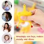 6 Pieces Funny Toys Novelty Chicken and Eggs Stress Relieve Toys Venting Anger Rubber Chicken Laying Egg Chicken Toys Funny Rubber Chicken Keychain for Releasing Stress from Civaner