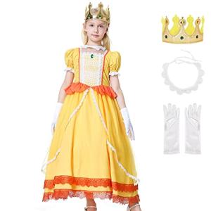 Ratoher Super Brothers Princess Costume for Kids, Peach and Daisy Princess Cosplay Costume for Toddler Girls from 