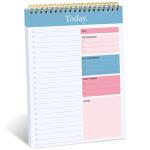 To Do List Notepad - Daily Planner Notepad Undated 52 Sheets Tear Off, 6.5" x 9.8" Checklist Productivity Organizer with Hourly Schedule for Tasks from 