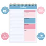 To Do List Notepad - Daily Planner Notepad Undated 52 Sheets Tear Off, 6.5" x 9.8" Checklist Productivity Organizer with Hourly Schedule for Tasks from 