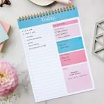 To Do List Notepad - Daily Planner Notepad Undated 52 Sheets Tear Off, 6.5" x 9.8" Checklist Productivity Organizer with Hourly Schedule for Tasks from 