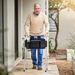 SupreGear Walker Bag, Folding Walker Basket Organizer Pouch Tote for Walker Style Rollator and Wheelchair, Hook & Loop Design, Easy Access to Zipper Pocket (Black) by J&D Tech