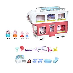 Peppa Pig Peppaâs Adventures Peppaâs Family Motorhome Preschool Toy, Vehicle to RV Playset, Plays Sounds and Music, Ages 3 and up by Hasbro