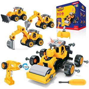 USA Toyz Lil Builders Take Apart Construction Toy for Kids - 4-in-1 Take Apart Truck with Drill, 34pc RC Truck STEM Toy Construction Vehicle Building Take Apart Toys with Electric Drill Remote Control by USA Toyz