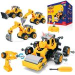 USA Toyz Lil Builders Take Apart Construction Toy for Kids - 4-in-1 Take Apart Truck with Drill, 34pc RC Truck STEM Toy Construction Vehicle Building Take Apart Toys with Electric Drill Remote Control by USA Toyz