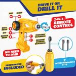 USA Toyz Lil Builders Take Apart Construction Toy for Kids - 4-in-1 Take Apart Truck with Drill, 34pc RC Truck STEM Toy Construction Vehicle Building Take Apart Toys with Electric Drill Remote Control by USA Toyz