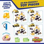 USA Toyz Lil Builders Take Apart Construction Toy for Kids - 4-in-1 Take Apart Truck with Drill, 34pc RC Truck STEM Toy Construction Vehicle Building Take Apart Toys with Electric Drill Remote Control by USA Toyz