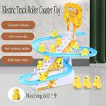 Small Ducks Climbing Toys, Electric Ducks Chasing Race Track Game Set, Playful Roller Coaster Toy with 9 Duck LED Flashing Lights & Music Button, Fun Duck Stair Climbing Toy for Toddlers and Kids (A) by BuerKeo