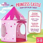 FoxPrint Princess Castle Play Tent With Glow In The Dark Stars, Conveniently Folds In To A Carrying Case, Your Kids Will Enjoy This Foldable Pop Up Pink Play Tent/House Toy For Indoor and Outdoor Use from FoxPrint