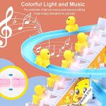 Small Ducks Climbing Toys, Electric Ducks Chasing Race Track Game Set, Playful Roller Coaster Toy with 9 Duck LED Flashing Lights & Music Button, Fun Duck Stair Climbing Toy for Toddlers and Kids (A) by BuerKeo