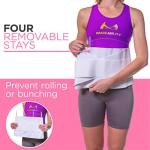 BraceAbility Women's Back Brace for Female Lower Back Pain - Lightweight Soft White Elastic Lumbar Compression Support Belt is Discreet Under Clothes for Ladies, Nurses, Walking (Medium) from BraceAbility