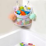 Ligereza Baby Bath Toy Organizer, Quick Dryingï¼ and Mould Proof, Corner Hang-Suspension Bath Toy Holder, Large Capacity Multi Use Corner Shower Caddy Shower Rackï¼ Whiteï¼ from Ligereza