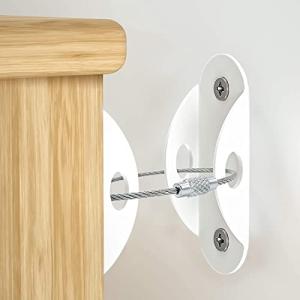 10 Pack Furniture Anchors for Baby Proofing, 2022 Upgraded 400lbs Tension Earthquake Resistant Metal Furniture Straps, Keep Baby Pet Safety from Falling Furniture, Metal White Earthquake Straps by LDIWEE