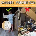 10 Pack Furniture Anchors for Baby Proofing, 2022 Upgraded 400lbs Tension Earthquake Resistant Metal Furniture Straps, Keep Baby Pet Safety from Falling Furniture, Metal White Earthquake Straps by LDIWEE