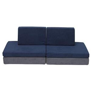 Children's Factory The Whatsit Kids Couch or 2 Chairs, Gray & Navy, CF349-068, Toddler to Teen Bedroom Furniture, Girls and Boys Playroom Sofa from Children's Factory