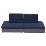 Children's Factory The Whatsit Kids Couch or 2 Chairs, Gray & Navy, CF349-068, Toddler to Teen Bedroom Furniture, Girls and Boys Playroom Sofa from Children's Factory