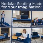 Children's Factory The Whatsit Kids Couch or 2 Chairs, Gray & Navy, CF349-068, Toddler to Teen Bedroom Furniture, Girls and Boys Playroom Sofa from Children's Factory