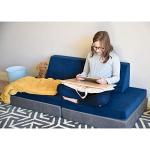 Children's Factory The Whatsit Kids Couch or 2 Chairs, Gray & Navy, CF349-068, Toddler to Teen Bedroom Furniture, Girls and Boys Playroom Sofa from Children's Factory