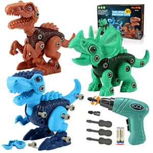 Kids Toys Stem Dinosaur Toy: Take Apart Dinosaur Toys for kids 3-5| Learning Educational Building construction Sets with Electric Drill| Birthday Gifts for Toddlers Boys Girls Age 3 4 5 6 7 8 Year Old from SHANTOU CITY KONGLONGDAO TOYS FACTORY