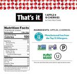 That's it. Apple + Cherry 100% Natural Real Fruit Bar, Best High Fiber Vegan, Gluten Free Healthy Snack, Paleo for Children & Adults, Non GMO No Sugar Added, No Preservatives Energy Food (12 Pack) by That's it.