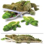 Prextex Plushlings Plush Crocodile with 3 Little Plush Baby Crocodiles Stuffed Alligator Plush Animals Playset by Prextex
