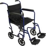ProBasics - KTA1916SA-BL Aluminum Transport Wheelchair - 19â Wheel Chair Transport Chair - Blue by Roscoe Medical
