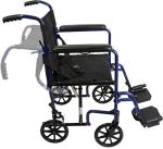 ProBasics - KTA1916SA-BL Aluminum Transport Wheelchair - 19â Wheel Chair Transport Chair - Blue by Roscoe Medical