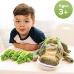 Prextex Plushlings Plush Crocodile with 3 Little Plush Baby Crocodiles Stuffed Alligator Plush Animals Playset by Prextex