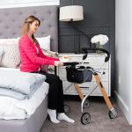 Stander Letâs Go Indoor Rollator, Lightweight Four Wheel Euro Style Walker with Tray, Folding Mobility Aid for Seniors by Trust Care, Red by Stander