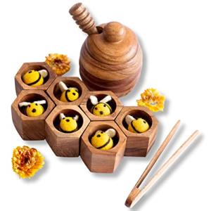KOOKAROO Wooden Beehive Sorting & Stacking Toys for Toddlers - Learning Toys for 3 Year Old - Toddler Toys - Montessori Toys - Fine Motor Skill Toys for 3 Year Old - Sensory Toys for Toddlers 3-4. by Tate Importing