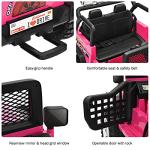 Costzon Kids Ride on Truck, 12V Battery Powered Electric Vehicle w/ 2.4G Remote Control, 2 Speeds, Spring Suspension, LED Light, Horn, Music/ MP3/ Radio, 2 Doors Open, Ride on Car for Kids (Pink) from Costzon